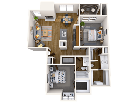 bedroom floor plan an in 3d